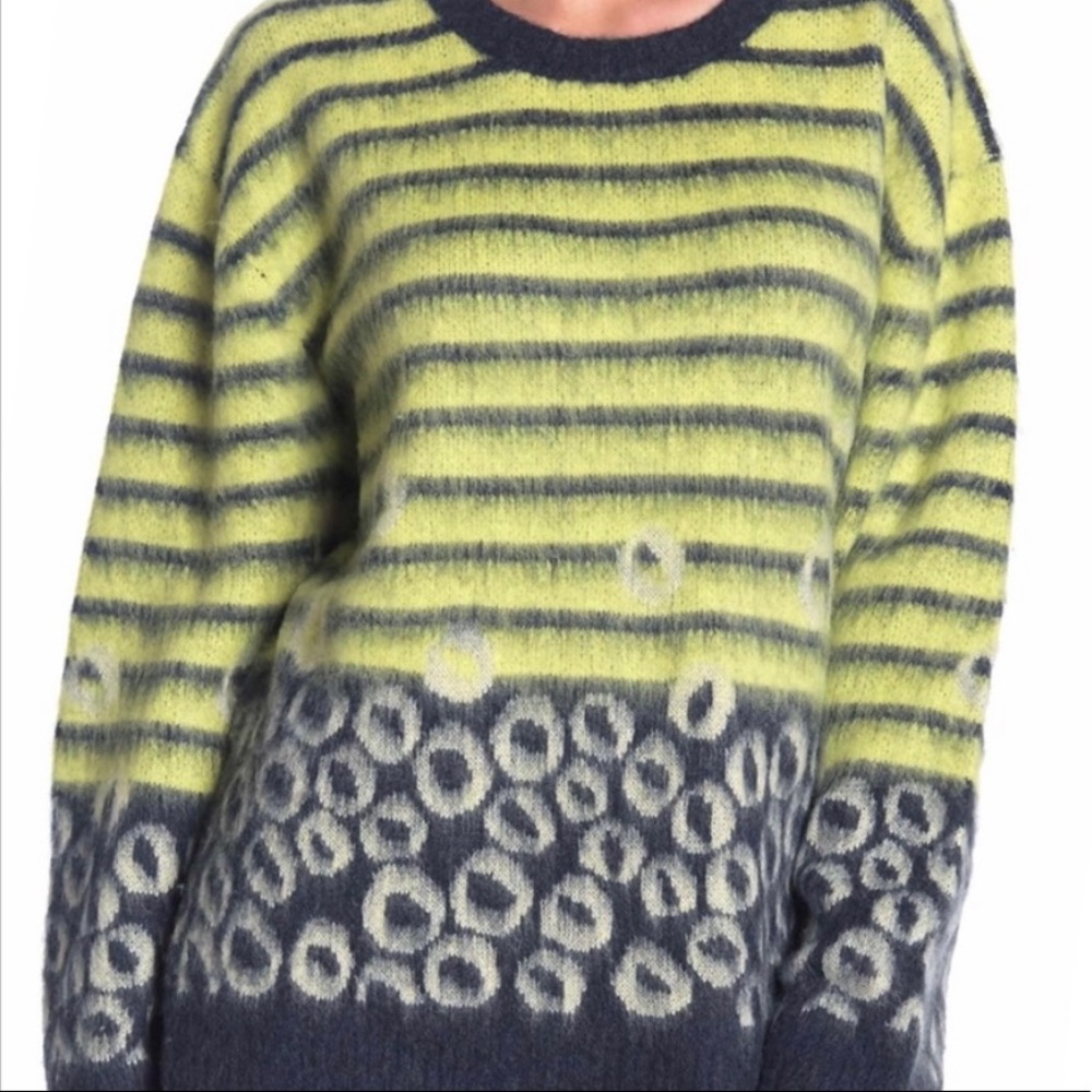 Current/Elliott Brushed Stripe Leopard Wes Sweater